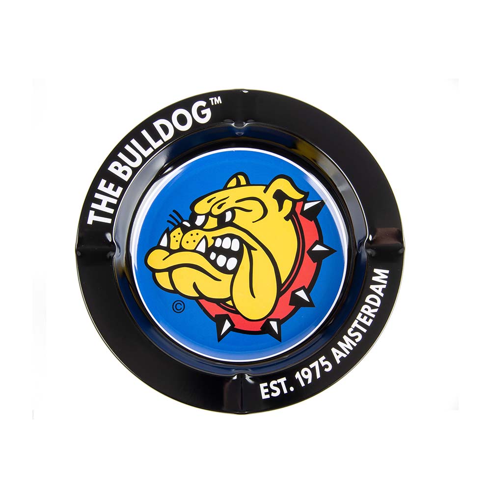 Bulldog Aschenbecher Metall schwarz