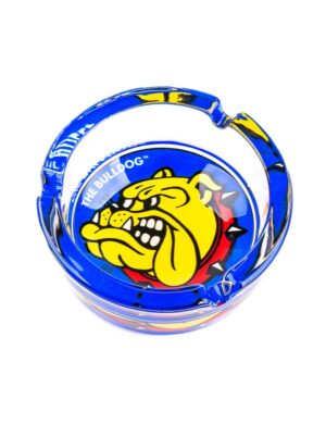 Bulldog Aschenbecher Glas farbig