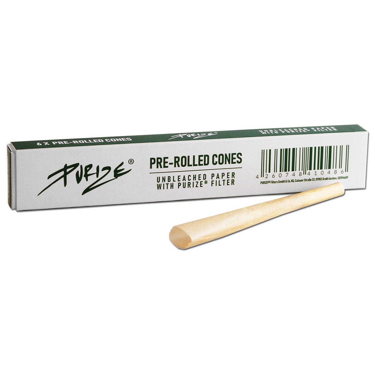 PURIZE Pre-Rolled Cones | Kingsize ungebleicht | 6 Stück